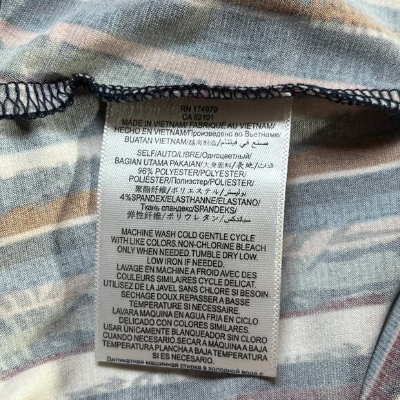 BCBGeneration Mini Dress Womens Medium Dark Navy Combo Striped‎ Mock Neck NEW - Picture 8 of 10